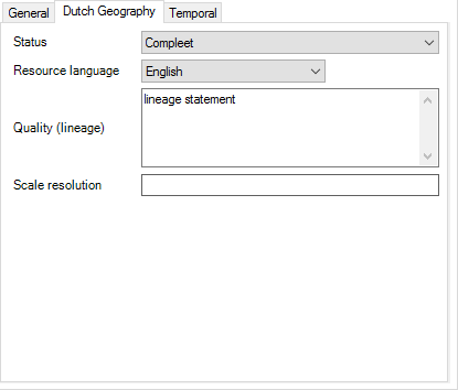 Metadata editor for Dutch Geography v1.3.1 metadata profile