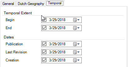 Metadata editor for temporal properties