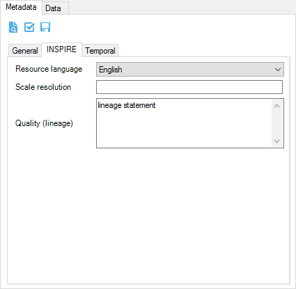 Metadata editor for INSPIRE metadata profile