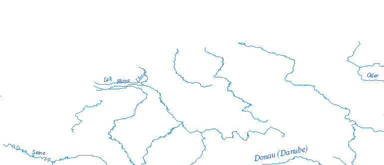 Layer 'Rivers' rendered in ArcGIS