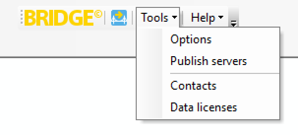 Tools menu